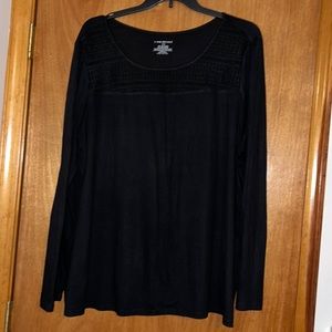 Long Sleeve Black Plus Size Top!